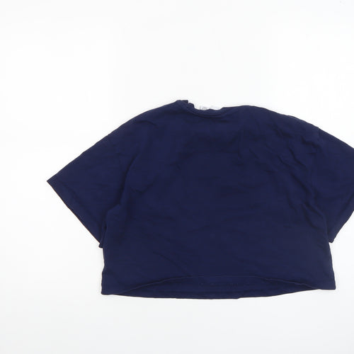 Yale University Women's Blue Cropped T-Shirt Size S Cotton