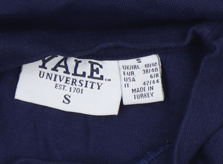 Yale University Women's Blue Cropped T-Shirt Size S Cotton