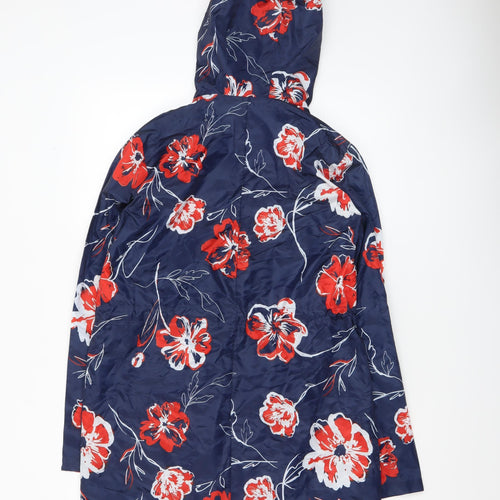 Dunnes Women’s Navy Floral Hooded Lightweight Rain Coat Size S