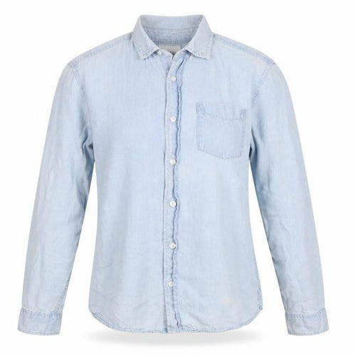 Pull&Bear Women’s Blue Denim Button-Up Shirt Size 8 Cotton