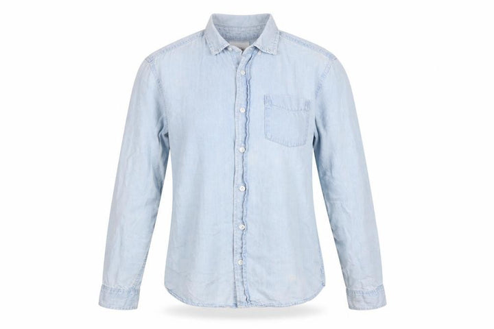 Pull&Bear Women’s Blue Denim Button-Up Shirt Size 8 Cotton