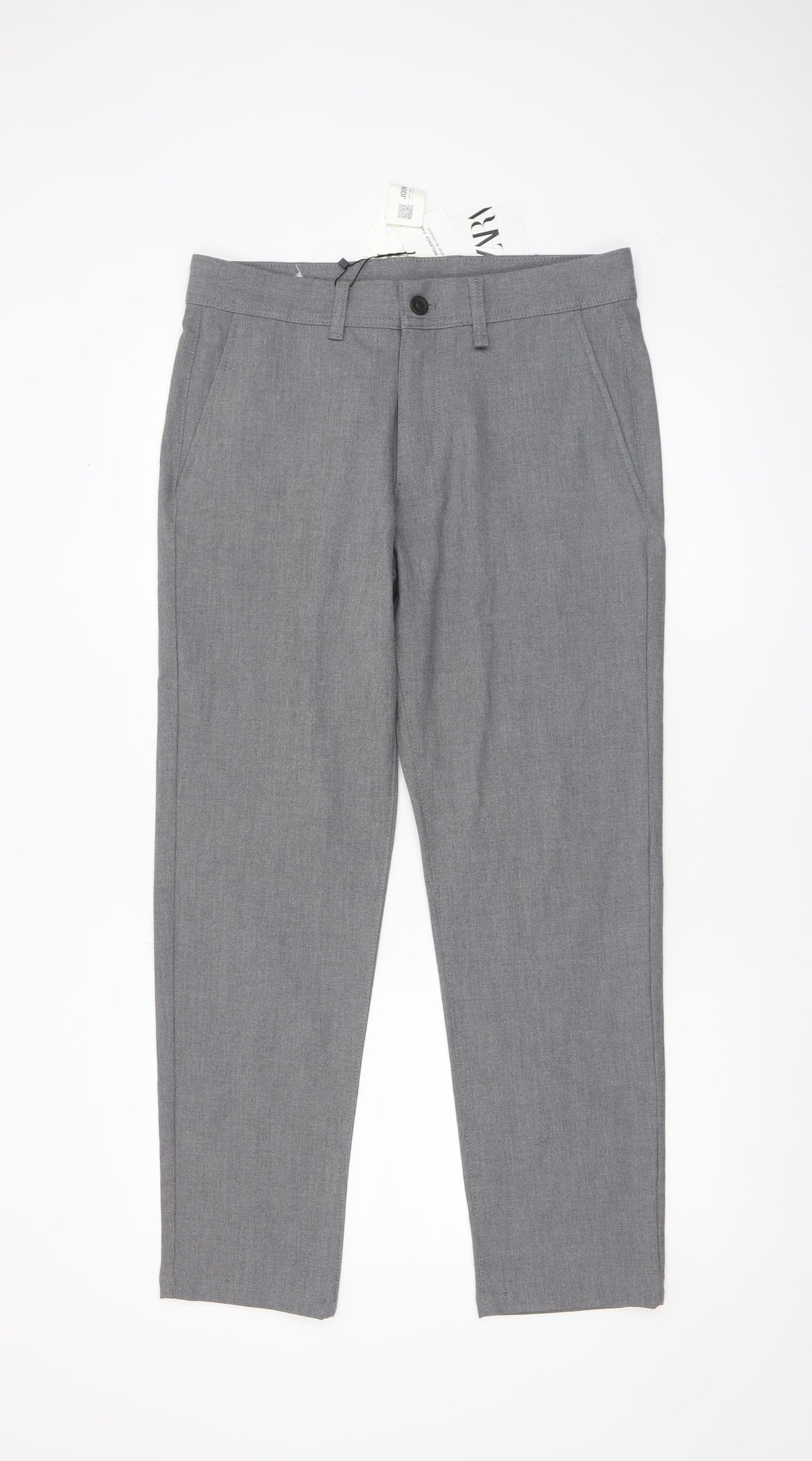 Zara Men's Grey Slim Fit Chino Trousers Size 30 Regular