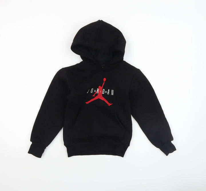 Jordan Boys Black Pullover Hoodie 4 Years Basketball Logo Sweatshirt