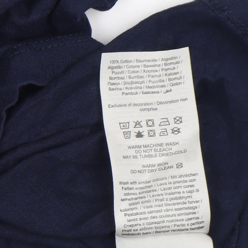 Jack & Jones Mens Blue Graphic Logo Crew Neck Cotton T-Shirt Size M