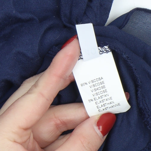 Bellenisa Women’s Blue Polka Dot Viscose Stretch Blouse Size 12