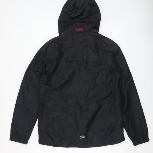 Crivit Women Black Waterproof Hooded Rain Jacket Size 14