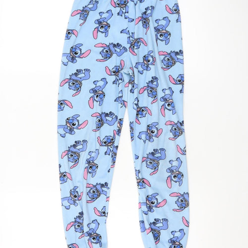 Primark Girls Blue Stitch Fleece Pyjama Pants 8-9 Years