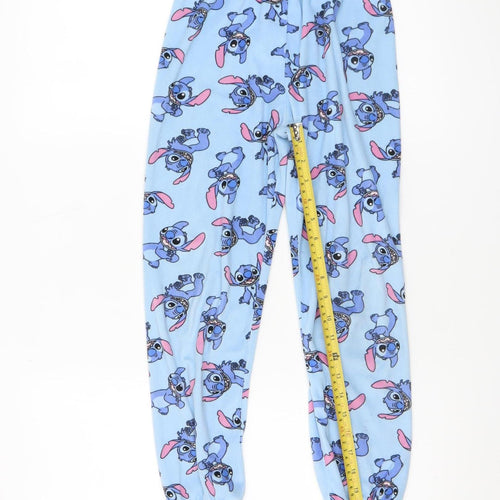 Primark Girls Blue Stitch Fleece Pyjama Pants 8-9 Years