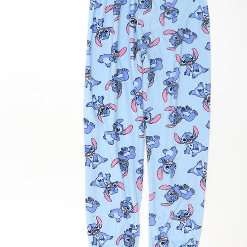 Primark Girls Blue Stitch Fleece Pyjama Pants 8-9 Years
