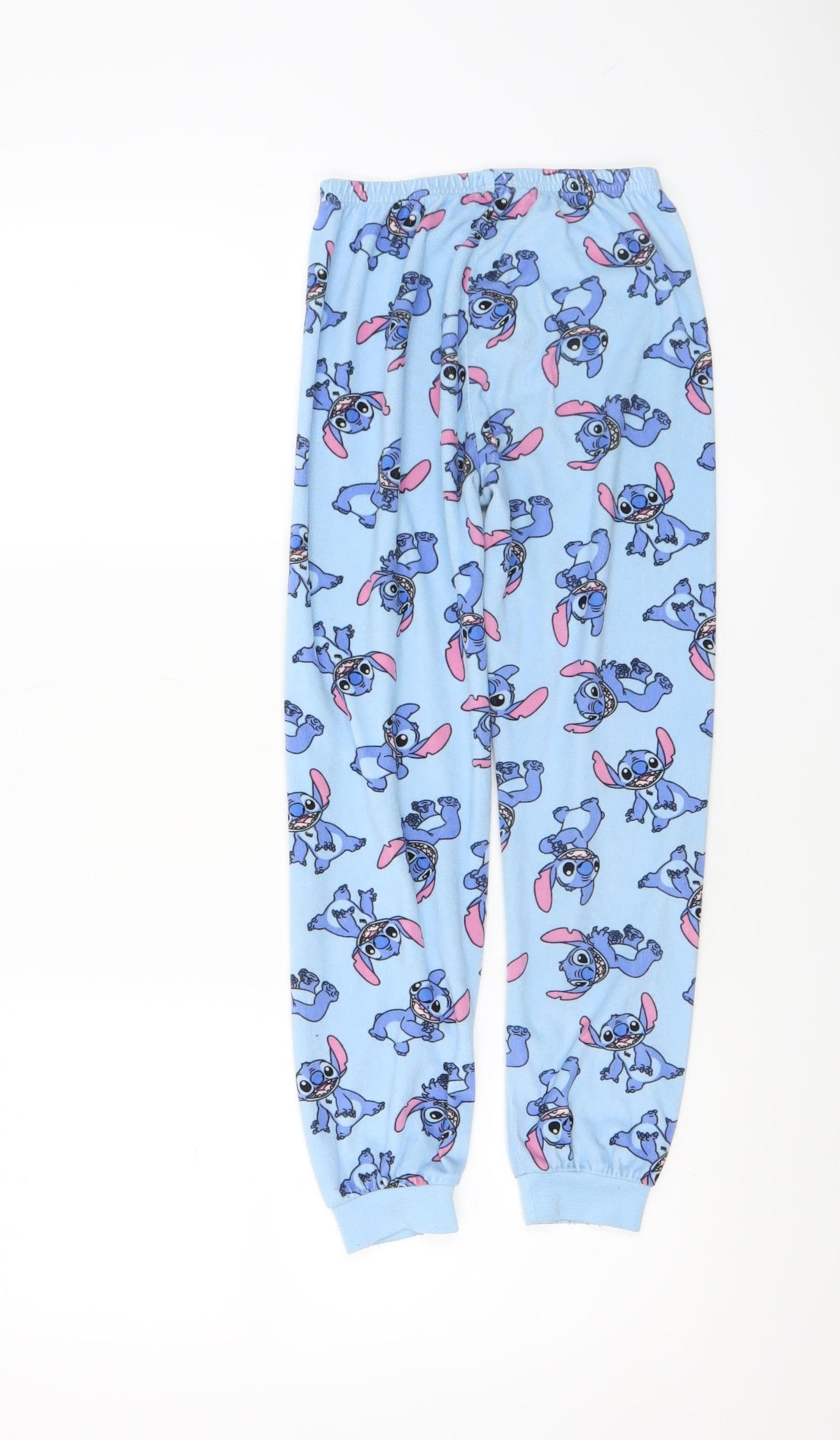 Primark Girls Blue Stitch Fleece Pyjama Pants 8-9 Years