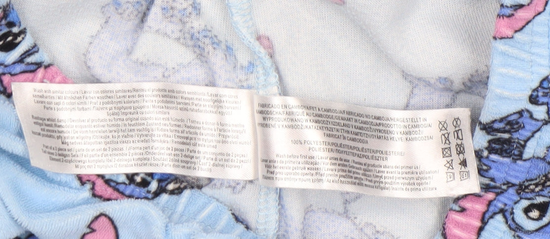 Primark Girls Blue Stitch Fleece Pyjama Pants 8-9 Years