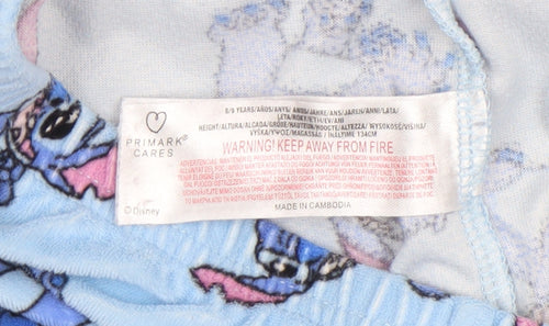 Primark Girls Blue Stitch Fleece Pyjama Pants 8-9 Years
