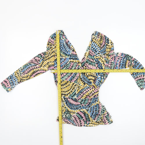Betty Jackson Black Women's Multicoloured Wrap Blouse Size 10
