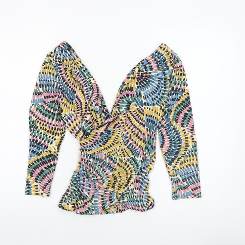 Betty Jackson Black Women's Multicoloured Wrap Blouse Size 10