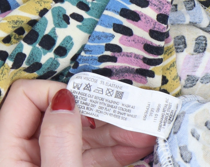 Betty Jackson Black Women's Multicoloured Wrap Blouse Size 10