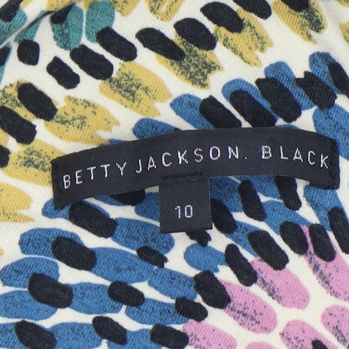 Betty Jackson Black Women's Multicoloured Wrap Blouse Size 10