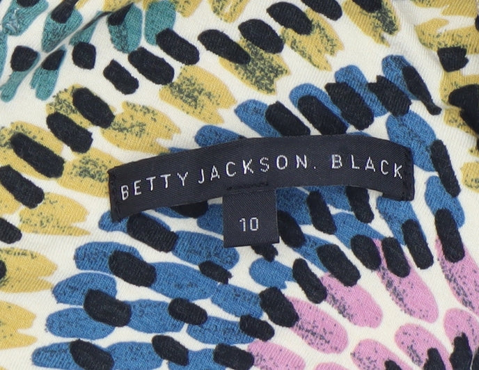 Betty Jackson Black Women's Multicoloured Wrap Blouse Size 10