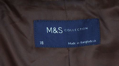 Marks and Spencer Women's Brown Mid-Length Coat Size 18