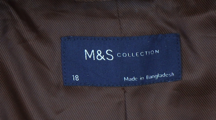 Marks and Spencer Women's Brown Mid-Length Coat Size 18