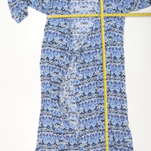 Paul Costelloe Women Multicoloured Size 10 Bohemian Geometric Beach Cover Up
