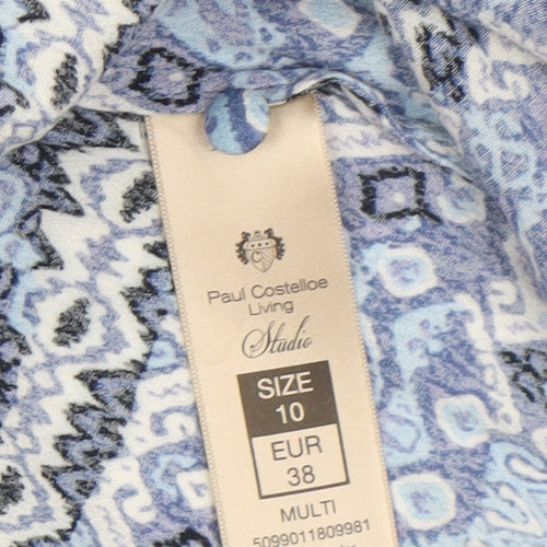 Paul Costelloe Women Multicoloured Size 10 Bohemian Geometric Beach Cover Up