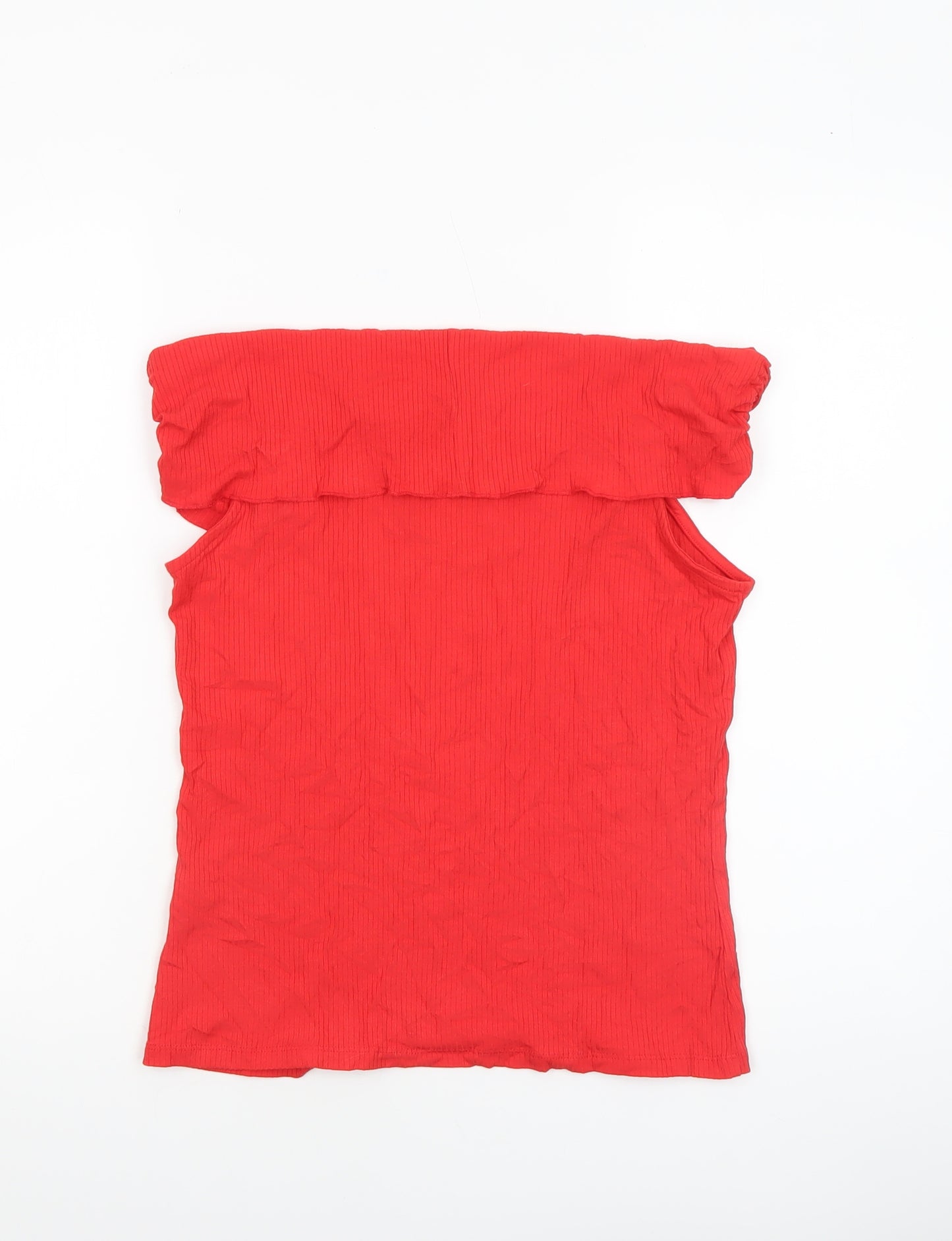 Savida Women’s Red Off Shoulder Slim Fit Jersey Blouse Size 12
