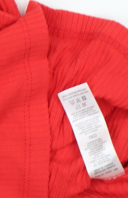 Savida Women’s Red Off Shoulder Slim Fit Jersey Blouse Size 12