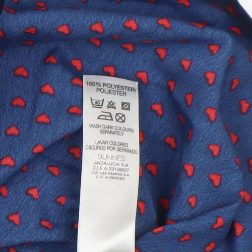 Dunnes Women’s Blue Heart Print Bow Blouse Size 10