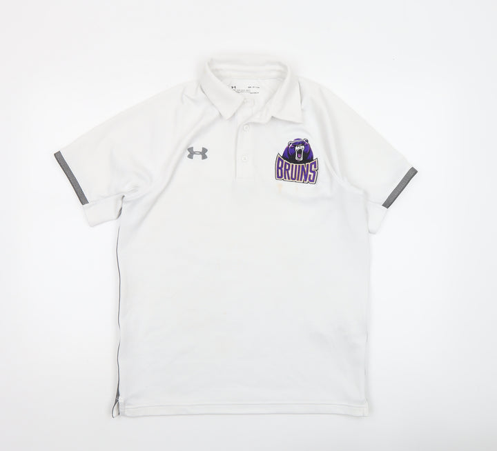 Under Armour Men's White Small HeatGear Polo Shirt Bruins Logo