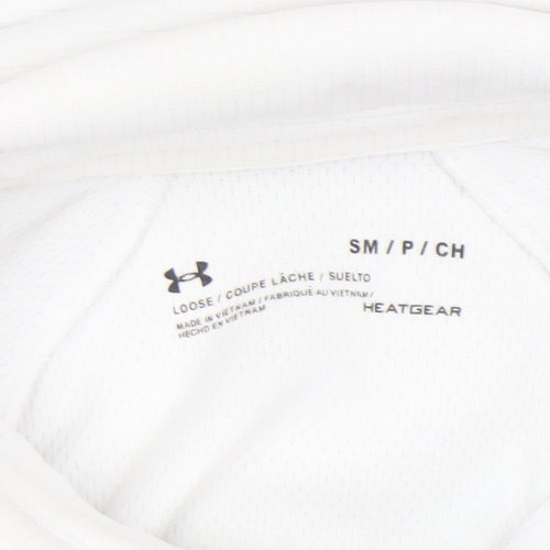 Under Armour Men's White Small HeatGear Polo Shirt Bruins Logo