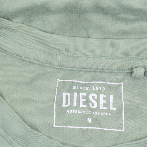 Diesel Womens Green Basic Crew Neck Cotton T-Shirt Size M