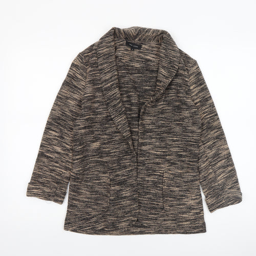New Look Women's Brown Knit Coatigan Size 6 Long Sleeve Casual