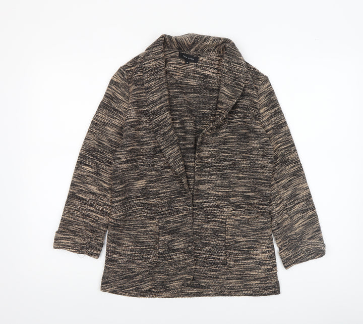 New Look Women's Brown Knit Coatigan Size 6 Long Sleeve Casual