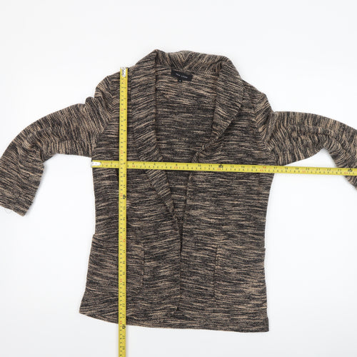 New Look Women's Brown Knit Coatigan Size 6 Long Sleeve Casual