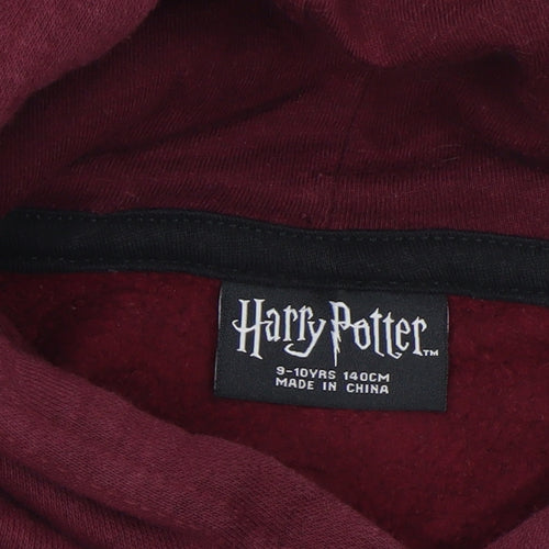 Harry Potter Boys Burgundy Pullover Hoodie 9-10 Years Quidditch Graphic Sweatshirt