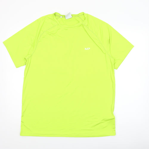 MP Men's Yellow XL Athletic Fit Quick Dry Sports T-Shirt
