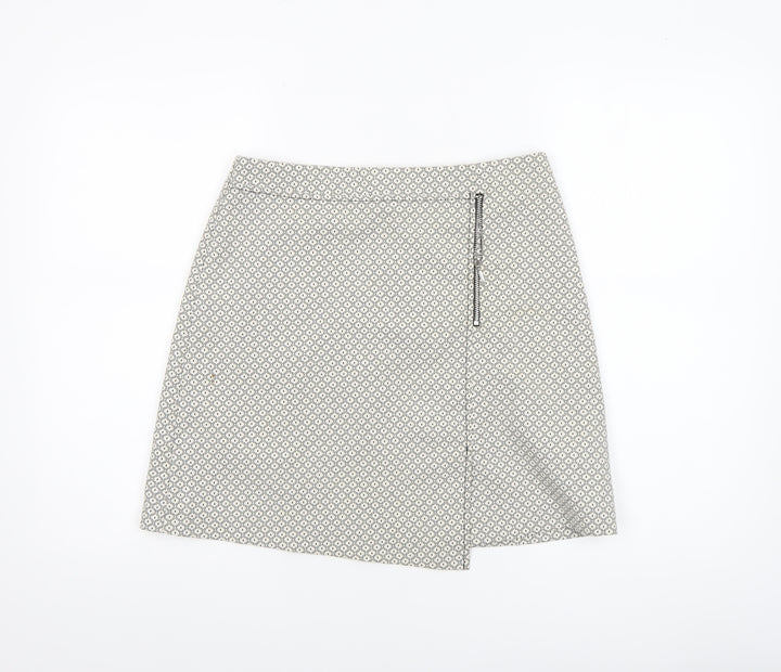 New Look Women’s Black Geometric Knee Length Pencil Skirt Size 10