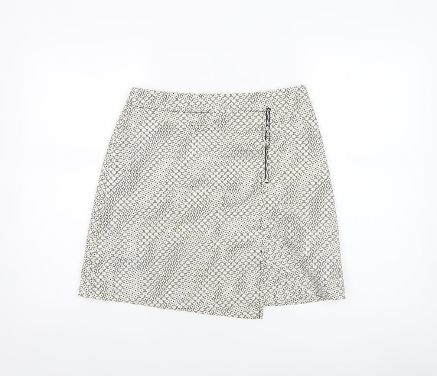New Look Women’s Black Geometric Knee Length Pencil Skirt Size 10