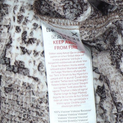Beloved Women’s Brown Snake Print Viscose Button-Up Tunic UK 16
