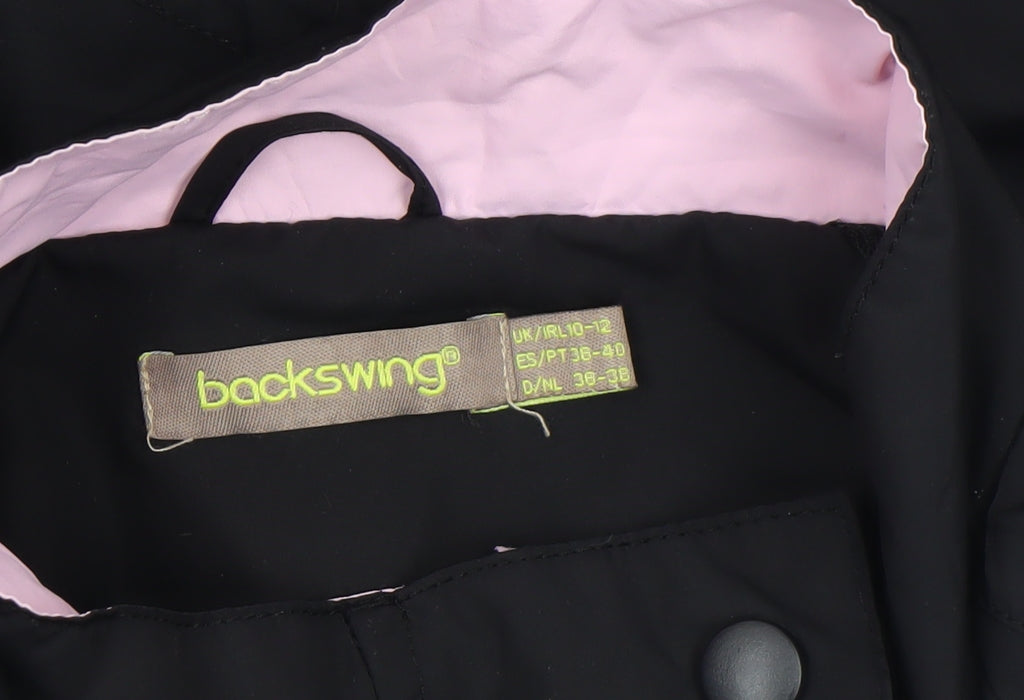 Backswing Women Black Pink Lined Waterproof Jacket Size 10