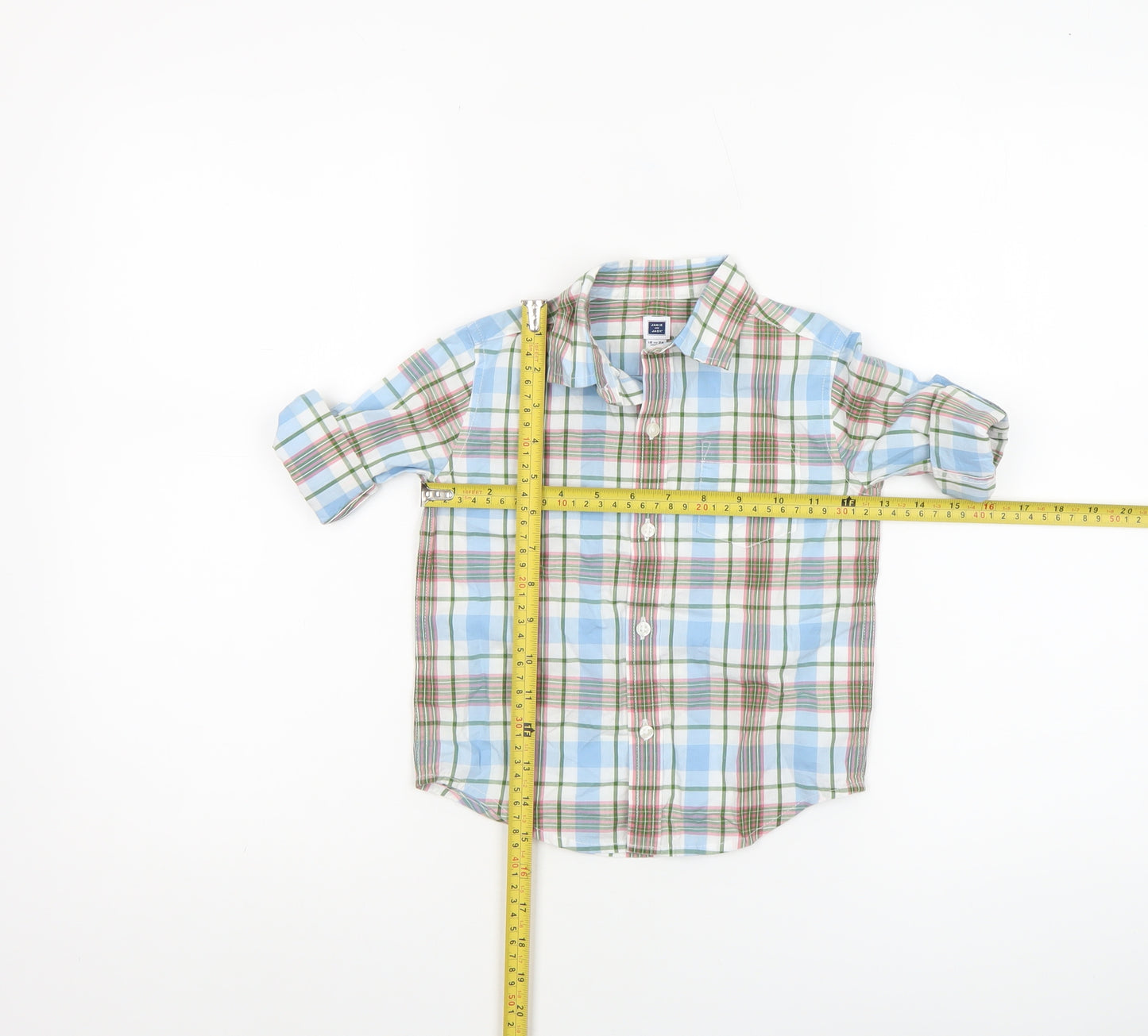 Janie and Jack Unisex Baby Plaid Button-Up Shirt 18–24 Months Cotton