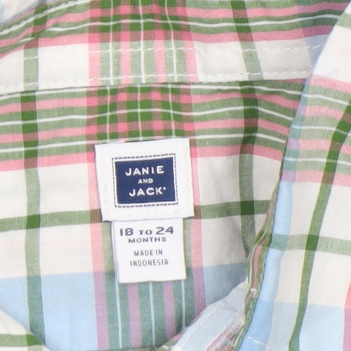 Janie and Jack Unisex Baby Plaid Button-Up Shirt 18–24 Months Cotton