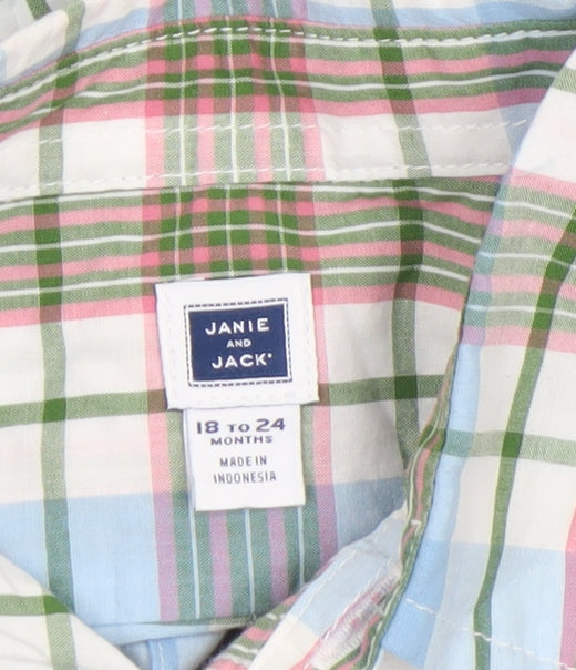 Janie and Jack Unisex Baby Plaid Button-Up Shirt 18–24 Months Cotton