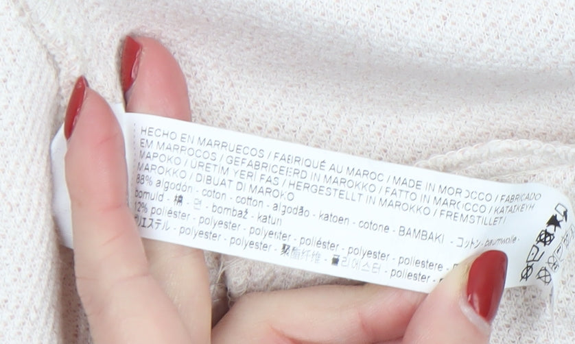 Stradivarius Women’s Pink Mid-Length Cotton Blend Zip Pocket Coat Size 12