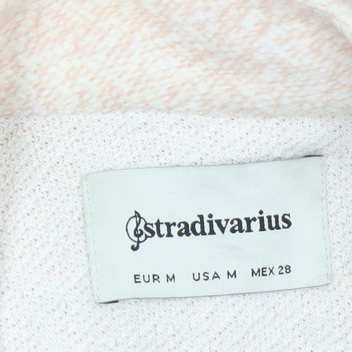 Stradivarius Women’s Pink Mid-Length Cotton Blend Zip Pocket Coat Size 12