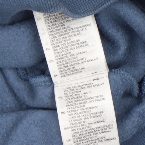 Adidas Boys Blue Colourblock Logo Fleece Sweatshirt 13-14 Years