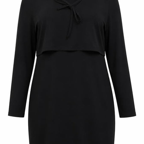 New Look Women Black Size 18 Bodycon Long Sleeve Knee Length Dress