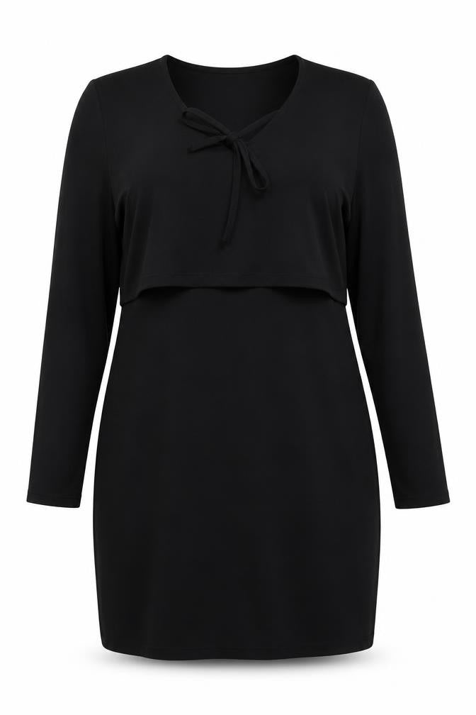 New Look Women Black Size 18 Bodycon Long Sleeve Knee Length Dress