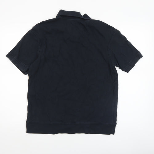 Zara Men’s Black Cotton Short Sleeve Polo Shirt Size M