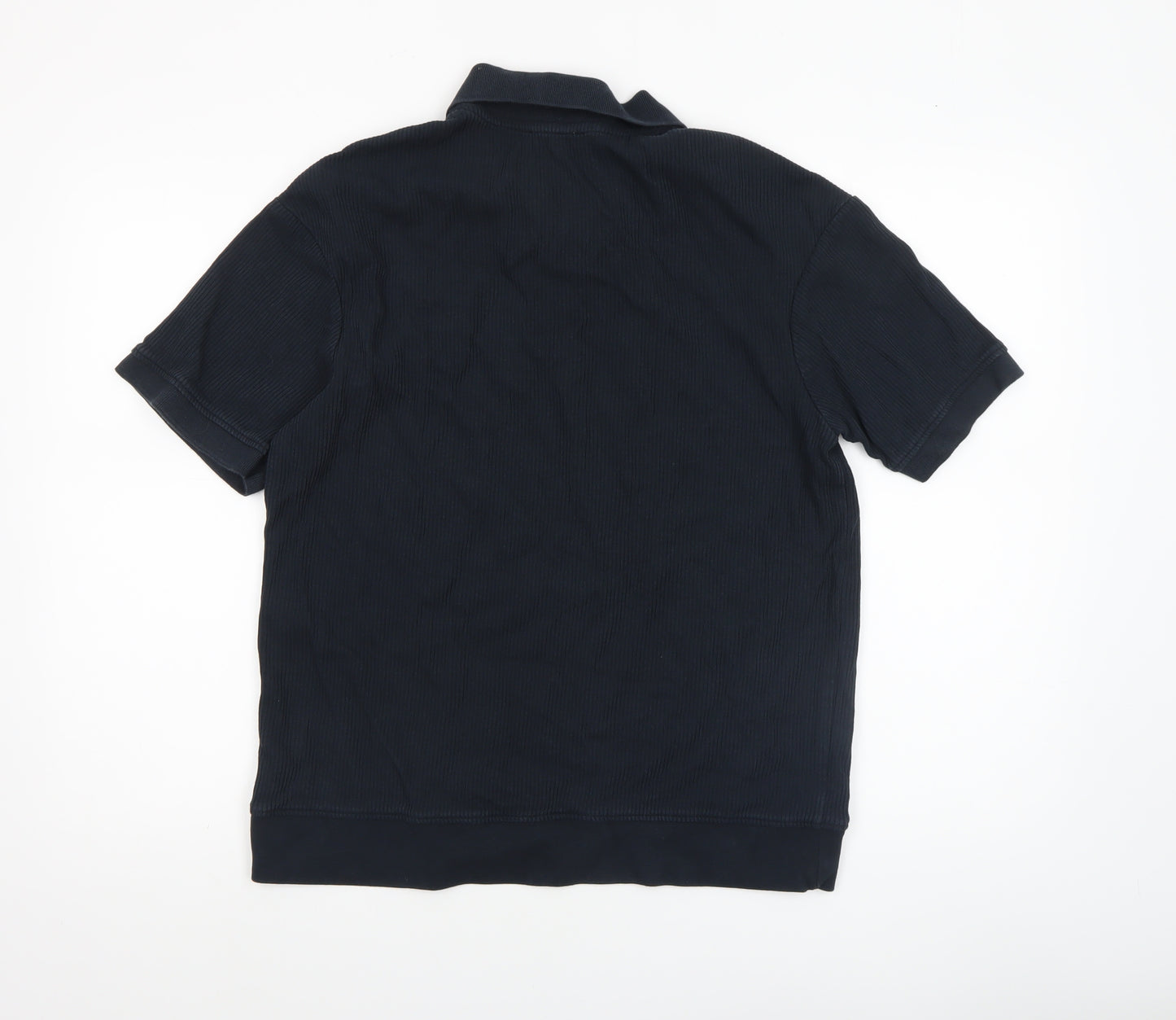 Zara Men’s Black Cotton Short Sleeve Polo Shirt Size M